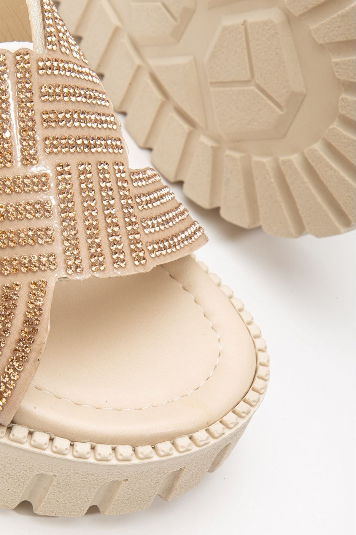 DOLY Taşlı Terlik Beyaz