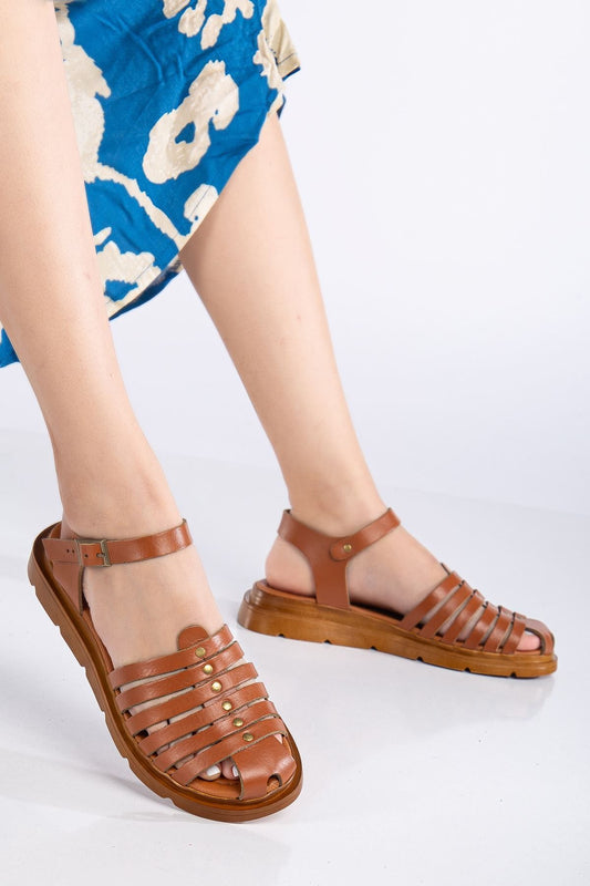 Holly Hakiki Deri Sandalet Multi