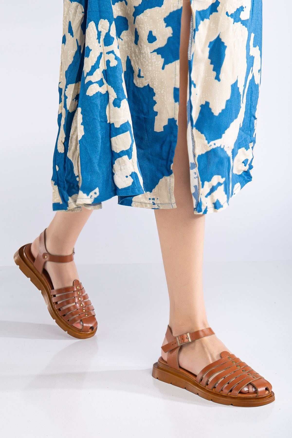Holly Hakiki Deri Sandalet Multi
