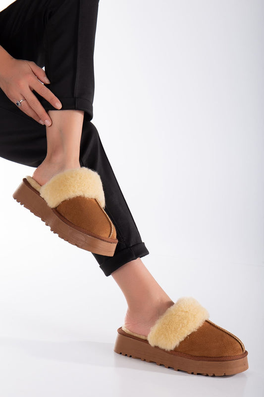 Lidya Ugg Slippers Tan