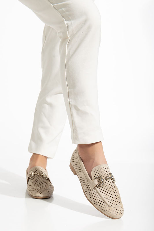 Mikra Kısa Topuk Süet Babet Bej