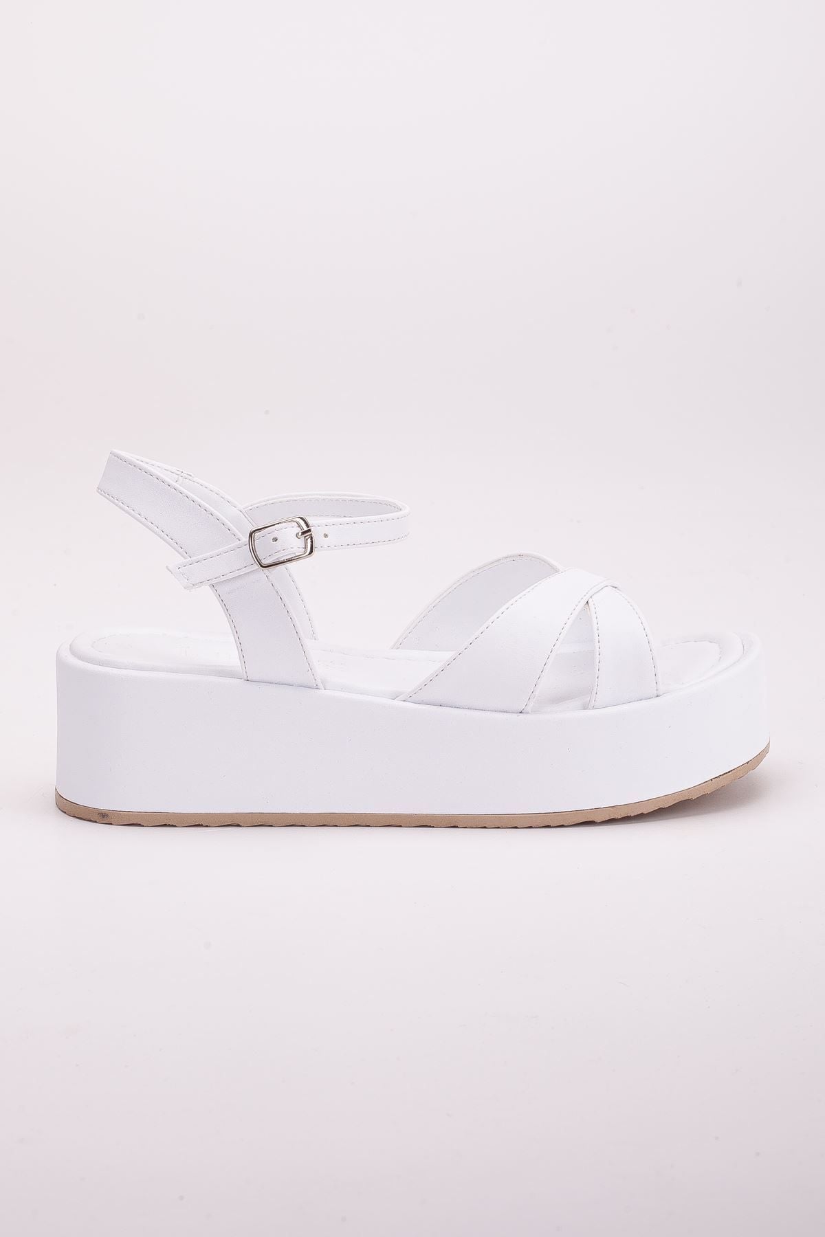 Peria Dolgu Topuk Sandalet Saks Mavi