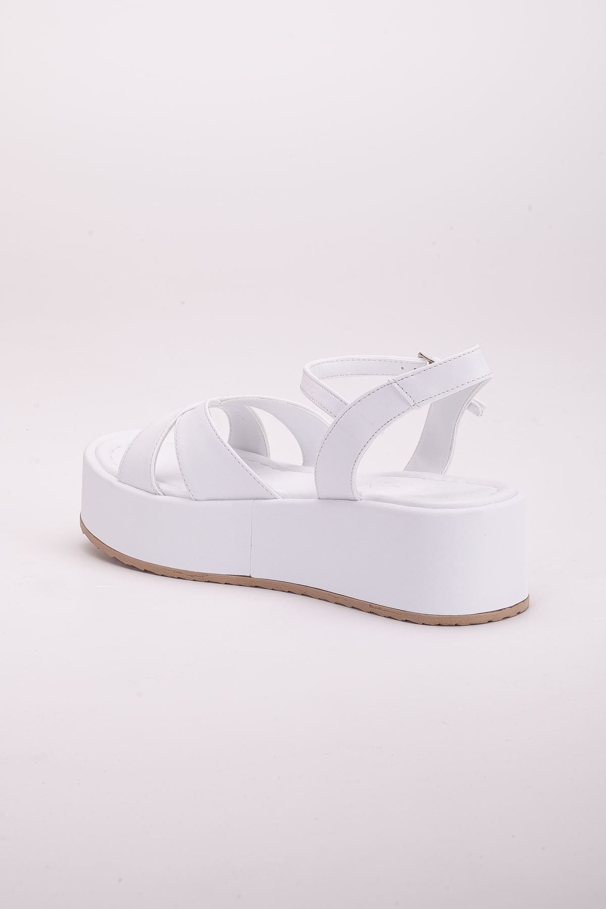 Peria Dolgu Topuk Sandalet Saks Mavi