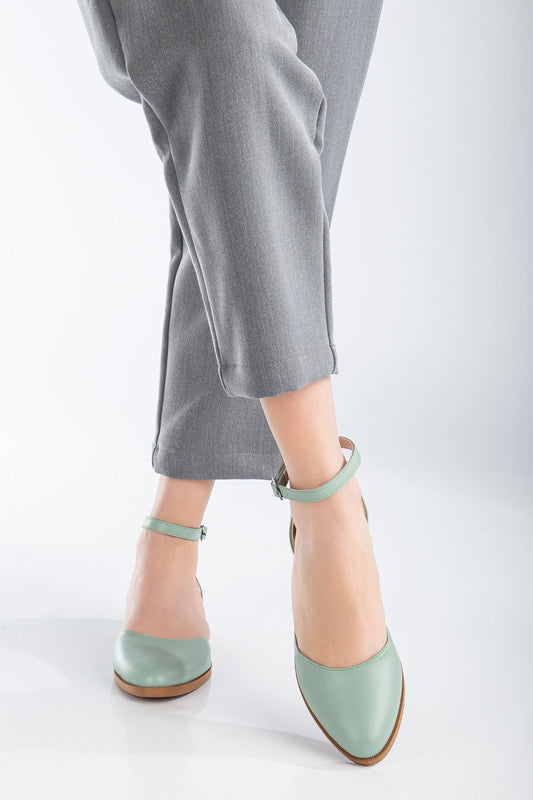 Tilda Kısa Topuk Cilt Ayakkabı Mint Yeşil
