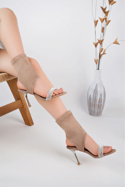 Harva High Heel Suede Shoes Gray