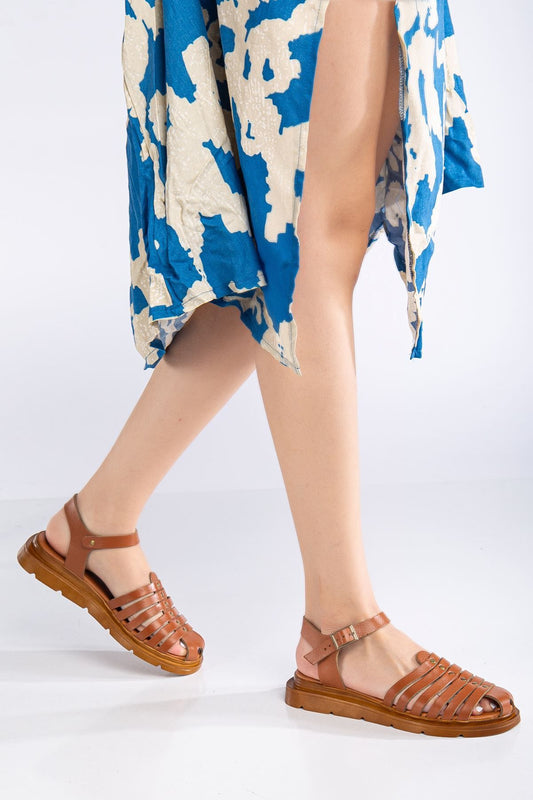 Holly Hakiki Deri Sandalet Multi