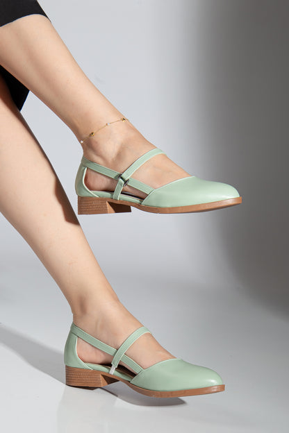 Mary Low Heel Shoes Mint Green