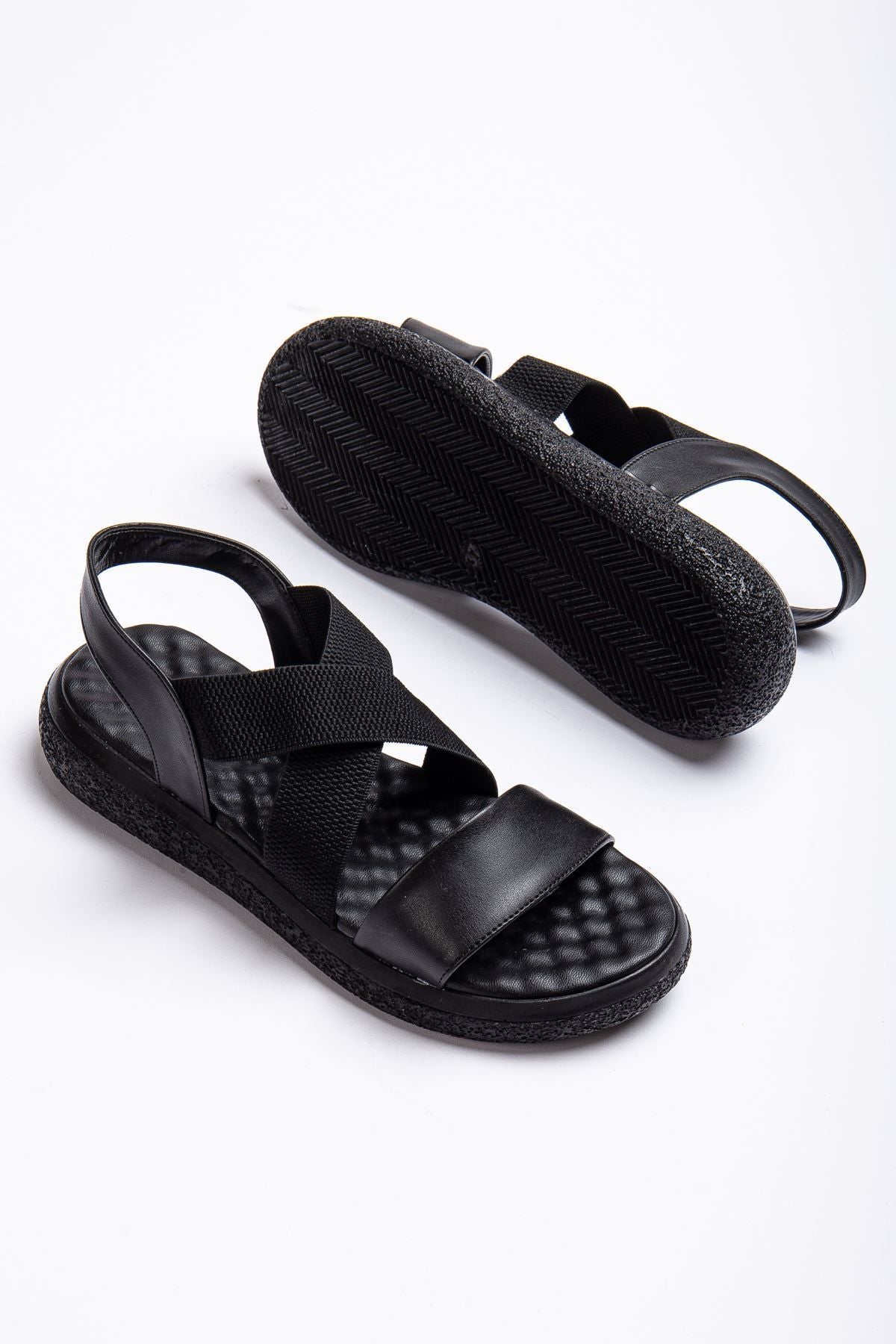 Msk0014 Elastic Sandals Black