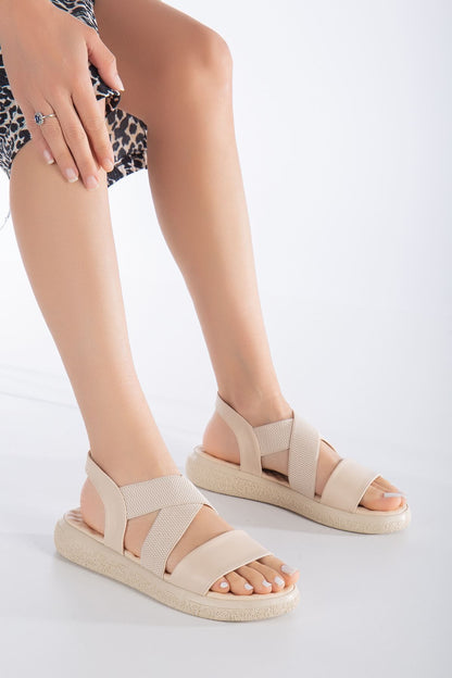 Msk0014 Elastic Sandals Black