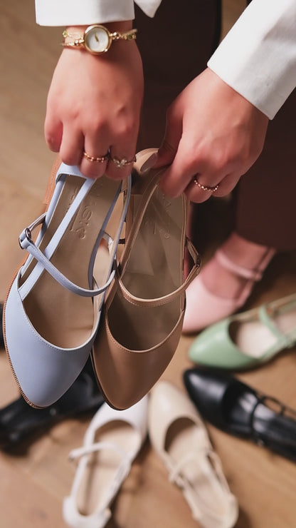 Mary Low Heel Shoes Mint Green